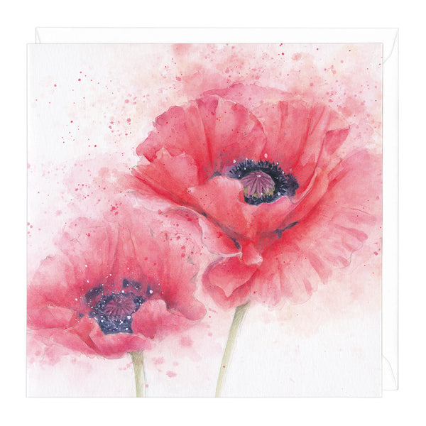 Greeting Card-A672 - Poppies Floral Art Card-Whistlefish