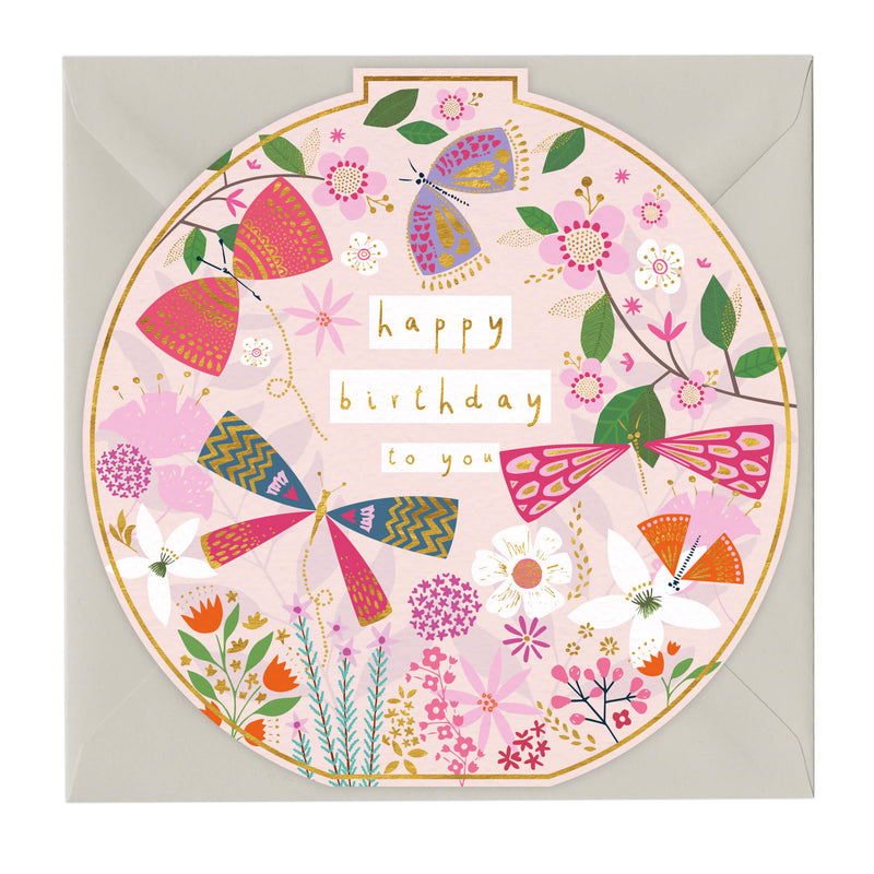 Greeting Card-A676 - Happy Birthday To You Round Card-Whistlefish