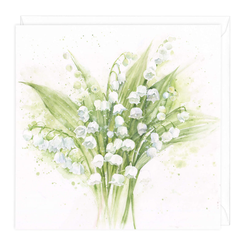 Greeting Card-B680 - Lily Of The Valley Floral Art Card-Whistlefish