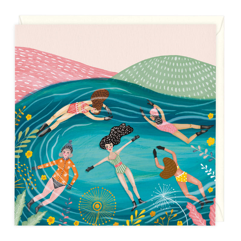 Greeting Card-D061 - Outdoor Swimming Art Card-Whistlefish