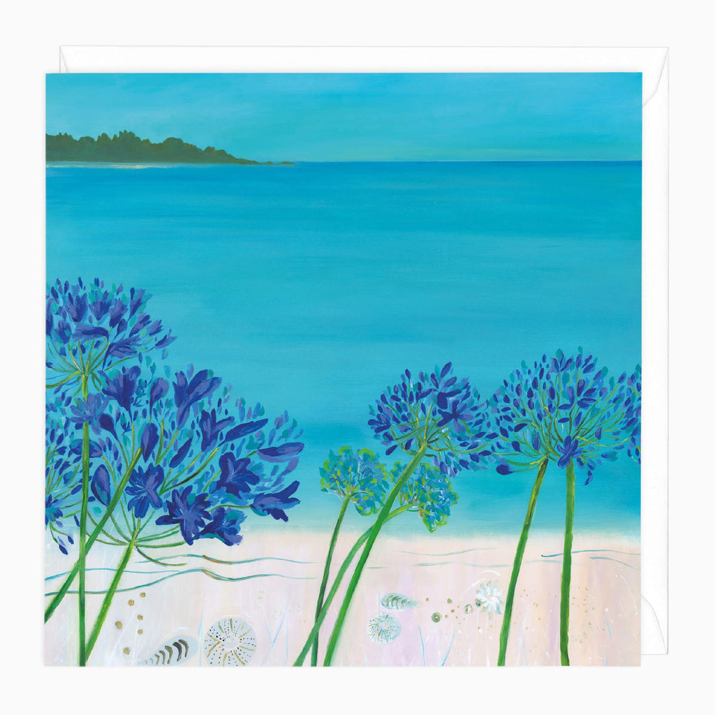 Greeting Card-D083 - Summer Heat Perranuthnoe Art Card-Iris Clelford