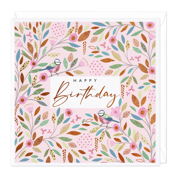 Greeting Card-D125 - Copper Pinks Birthday Card-Whistlefish