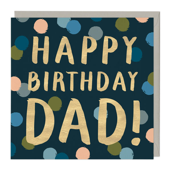 Greeting Card-D208 - Colourful Spots Dad Birthday Card-Whistlefish
