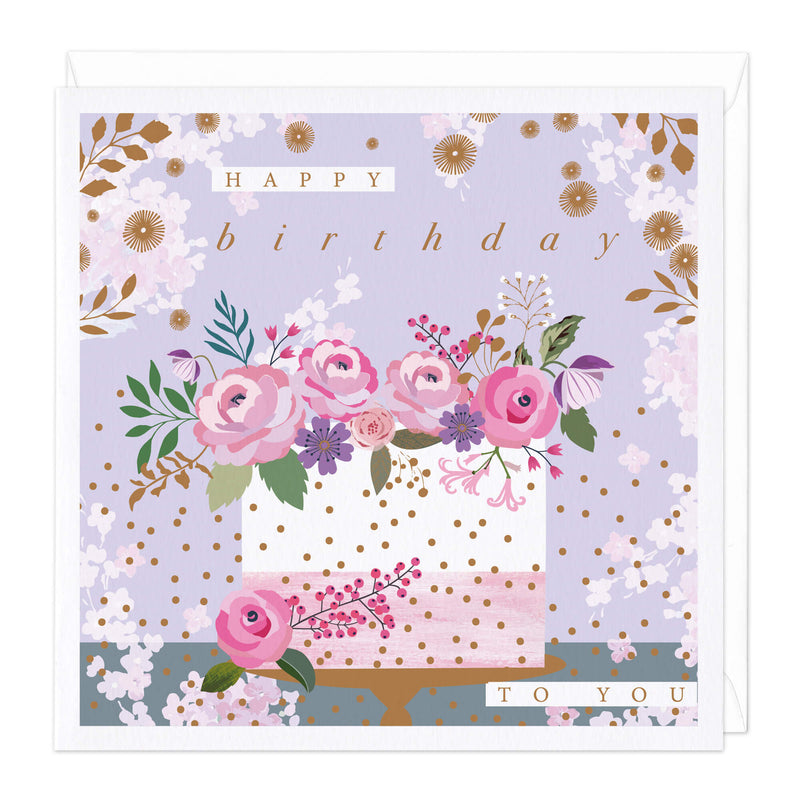 D224 - Fab Floral Cake Birthday Card