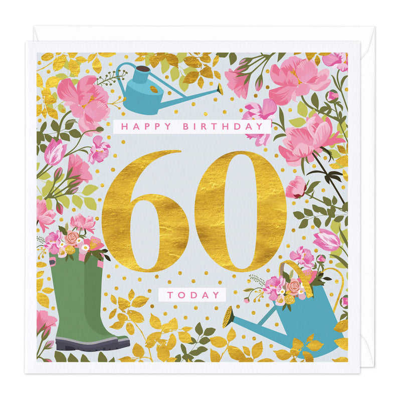 Greeting Card-D262 - Bright and Beautiful 60 Today Birthday Card-Whistlefish