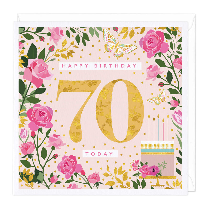 D263 - Bright and Beautiful 70 Today Birthday Card
