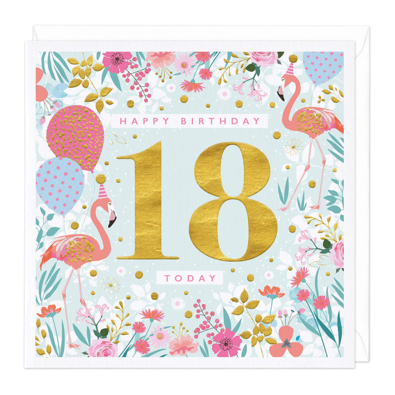 D363 - Bright and Beautiful 18 Today Birthday Card