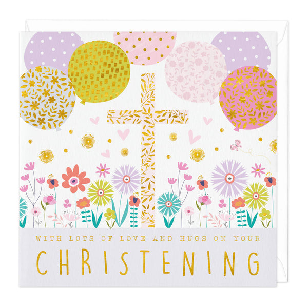 Greeting Card-D462 - Love and Hugs On Your Christening Card-Whistlefish