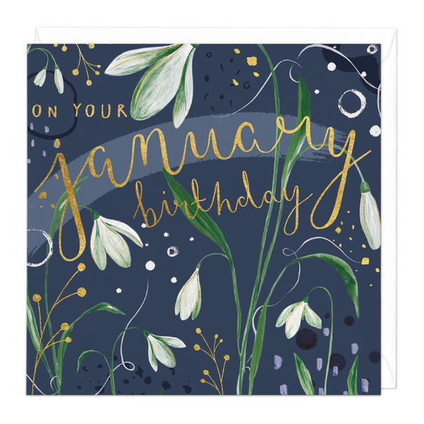 Greeting Card-D550 - On Your January Birthday Card-Whistlefish