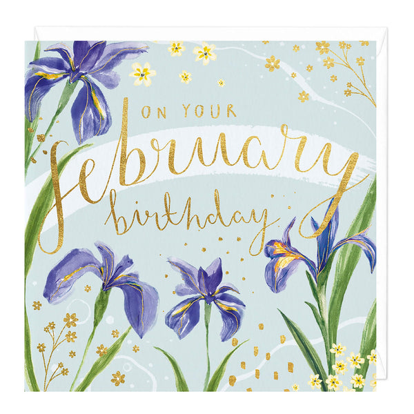 Greeting Card-D551 - On Your February Birthday Card-Whistlefish