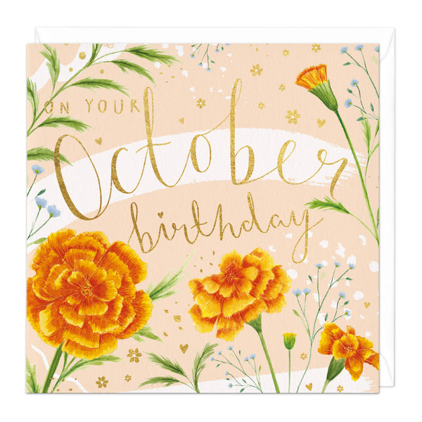 Greeting Card-D559 - On Your October Birthday Card-Whistlefish