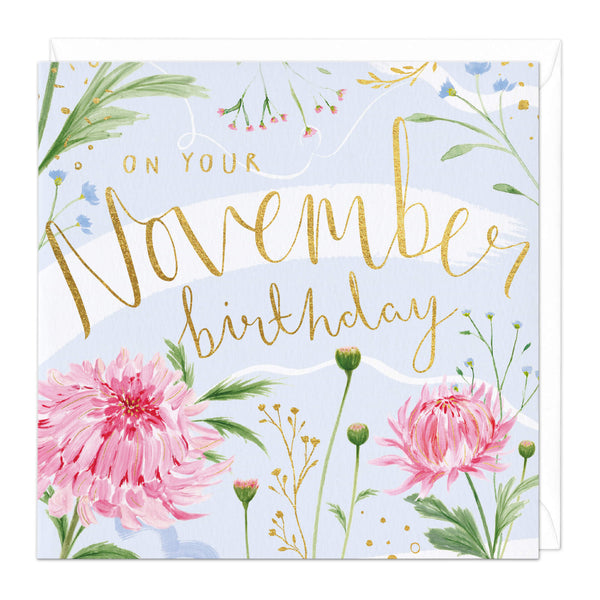 Greeting Card-D560 - On Your November Birthday Card-Whistlefish