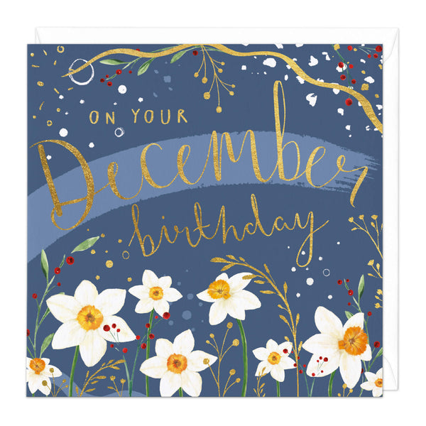 Greeting Card-D561 - On Your December Birthday Card-Whistlefish