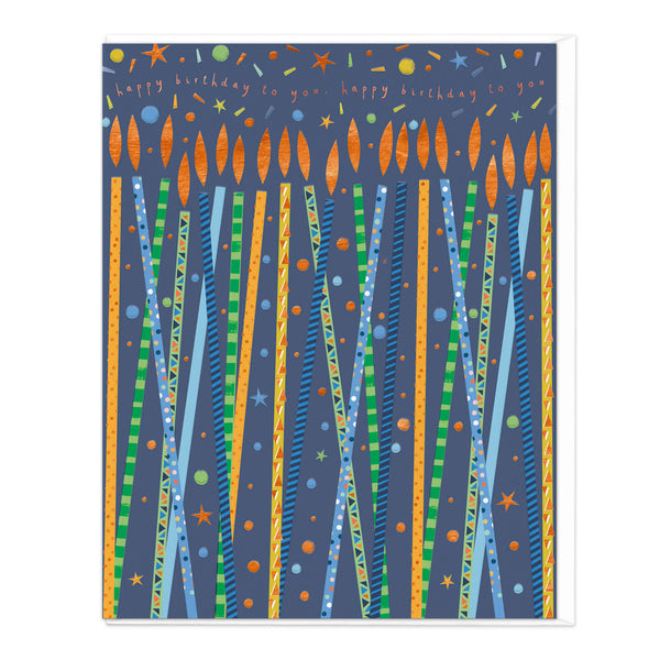 Greeting Card-D611 - Copper Candles Birthday Card-Whistlefish