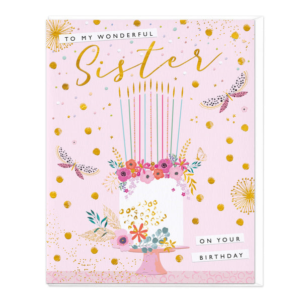 Greeting Card-D622 - Wonderful Sister Birthday Card-Whistlefish