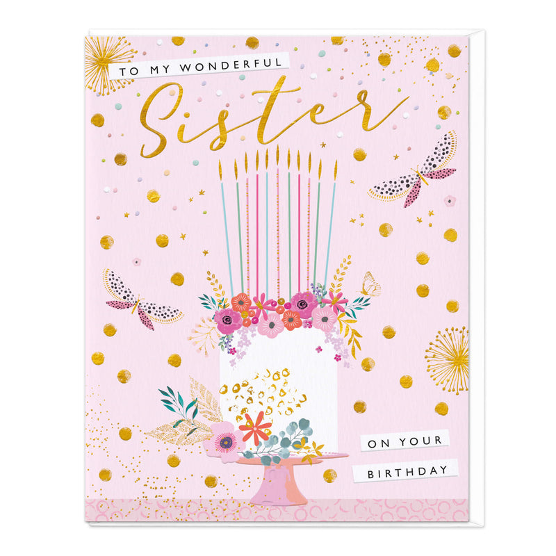 Greeting Card-D622 - Wonderful Sister Birthday Card-Whistlefish