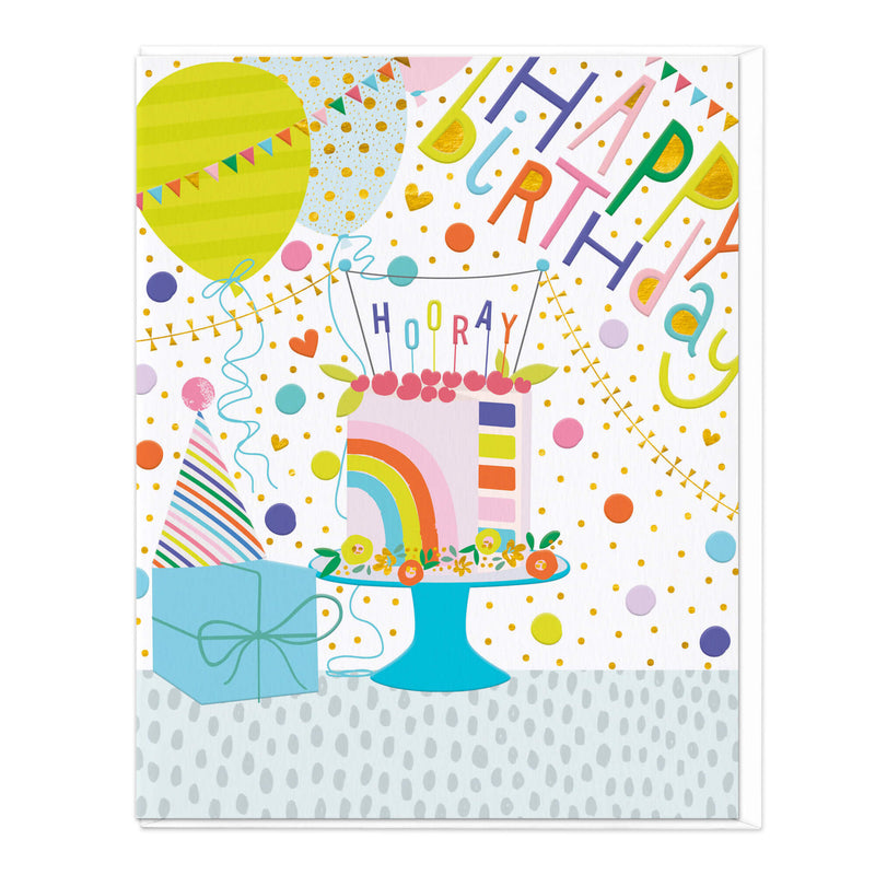 Greeting Card-D623 - Rainbow Cake Birthday Card-Whistlefish