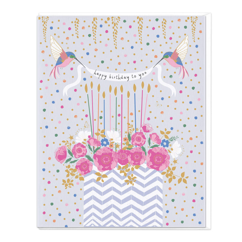 Greeting Card-D629 - Hummingbirds Birthday Card-Whistlefish