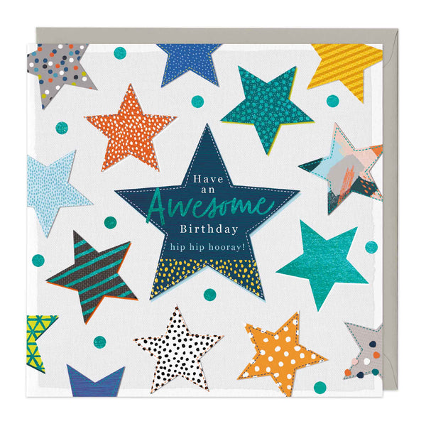 Greeting Card-D654 - Have an Awesome Birthday Card-Whistlefish