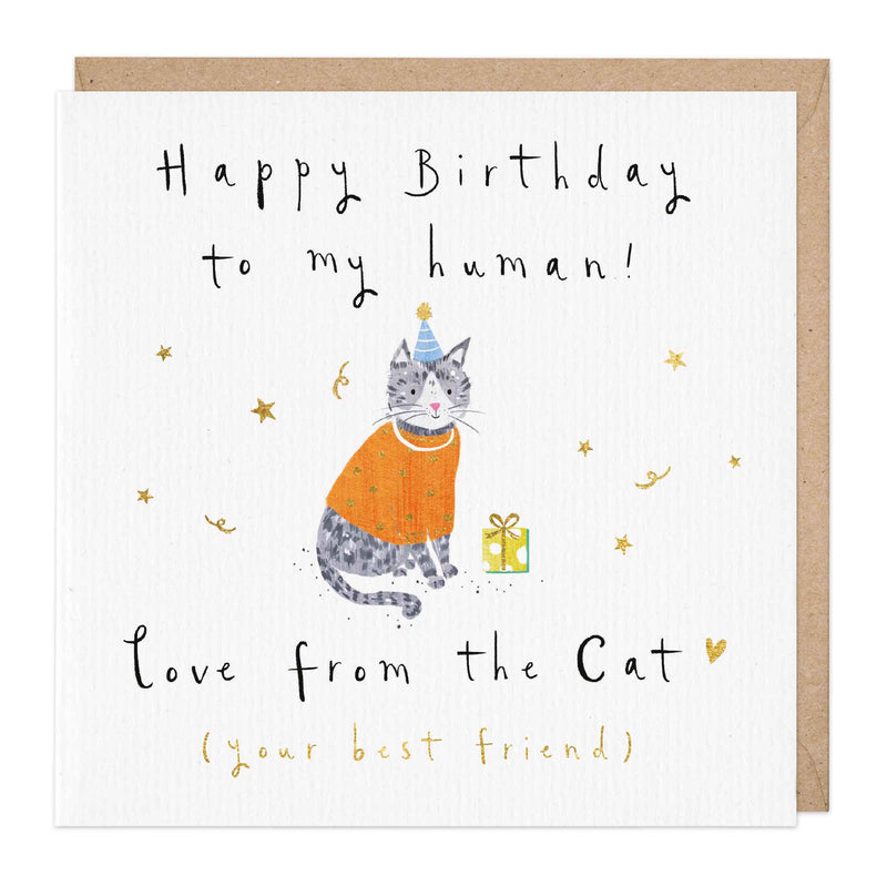 Greeting Card-D656 - From The Cat Birthday Card-Whistlefish