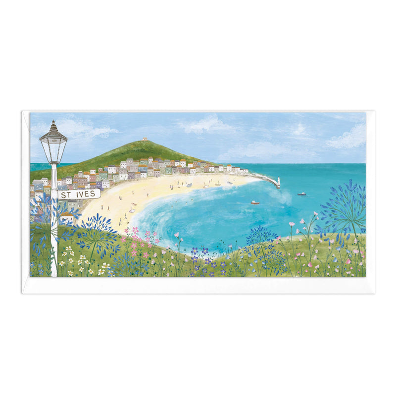 Greeting Card-D670 - St Ives Sign Post Slim Art Card-Whistlefish
