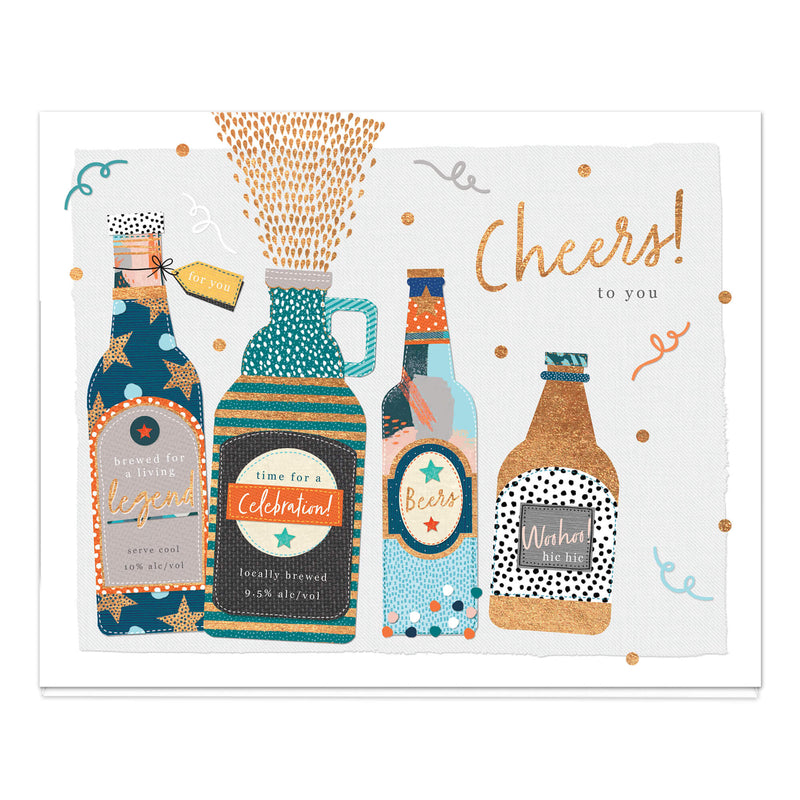 Greeting Card-D678 - Cheers To You Beer Birthday Card-Whistlefish
