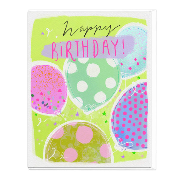 Greeting Card-D699 - Funky Balloons Birthday Card-Whistlefish