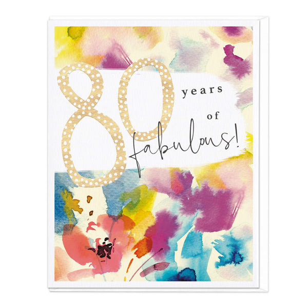 Greeting Card-D718 - 80 & Fabulous Birthday Card-Whistlefish
