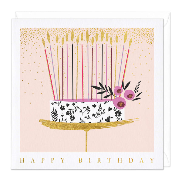 Greeting Card-D735 - Beautiful Berry Cake Birthday Card-Whistlefish