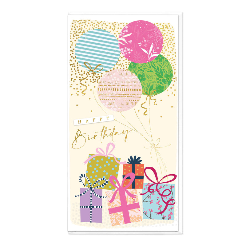 D760 - Presents and Balloons Birthday Card