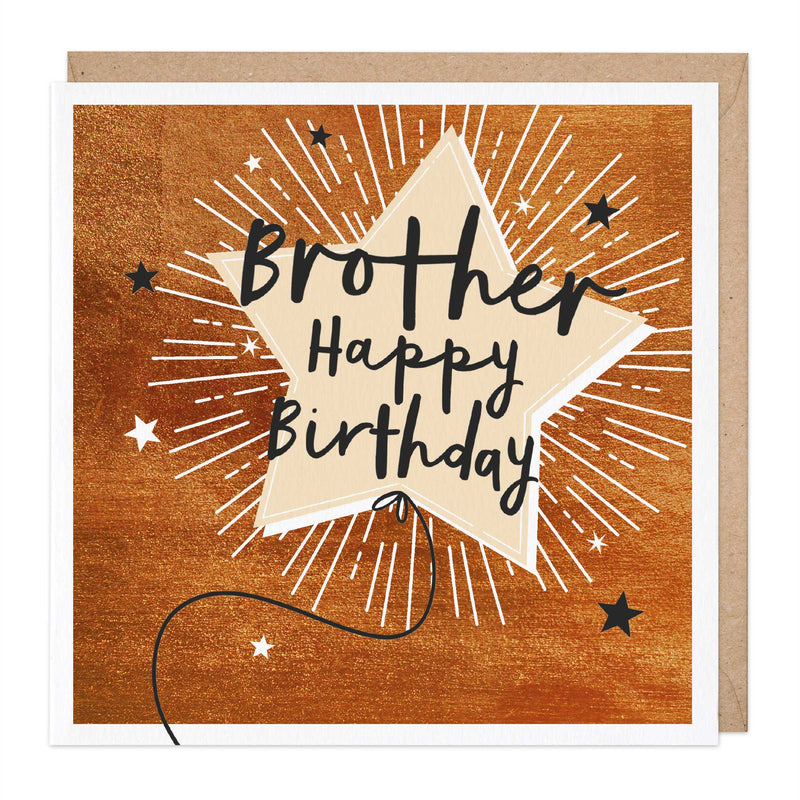Greeting Card-D767 - Shining Star Brother Birthday Card-Whistlefish