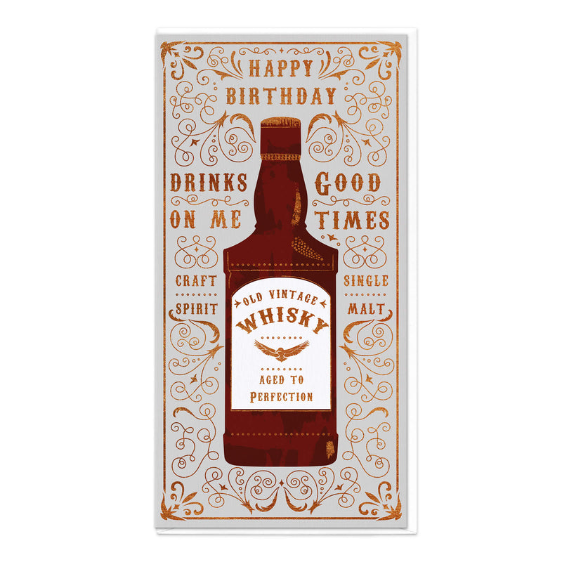 Greeting Card-D778 - Vintage Whisky Birthday Card-Whistlefish