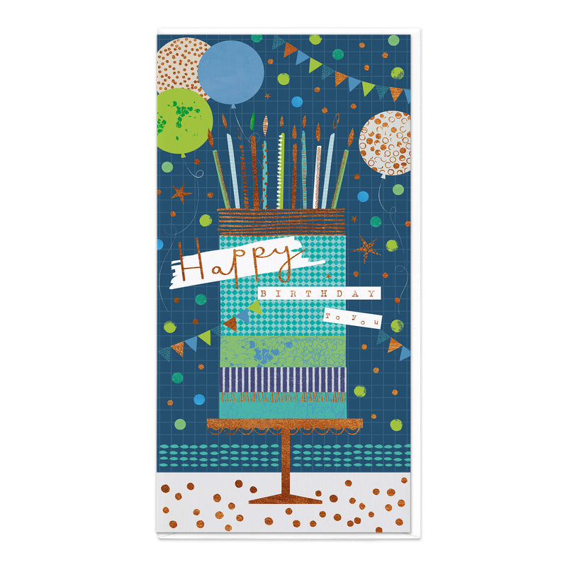 Greeting Card-D779 - Tall Cake Birthday Card-Whistlefish