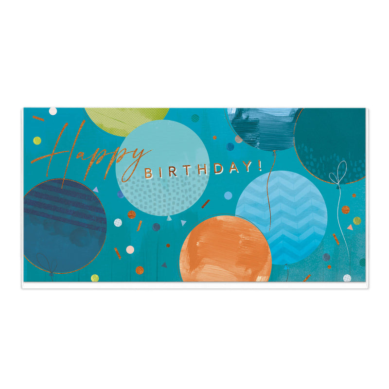 Greeting Card-D781 - Blue Balloons Birthday Card-Whistlefish