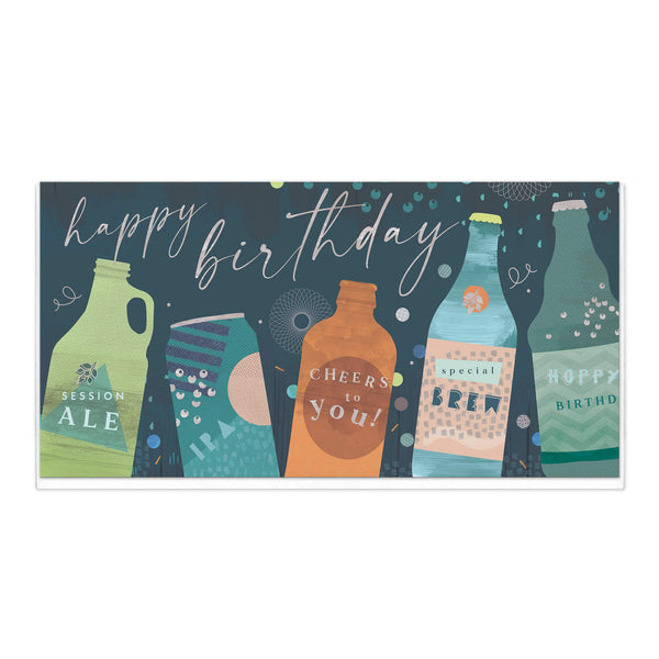 Greeting Card-D784 - Birthday Beers Slim Birthday Card-Whistlefish