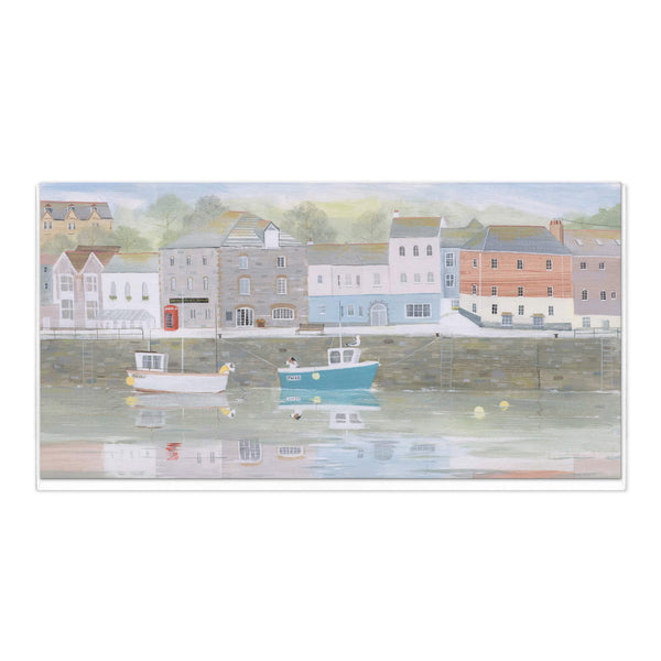 Greeting Card-D848 - Padstow Harbour Slim Art Card-Whistlefish