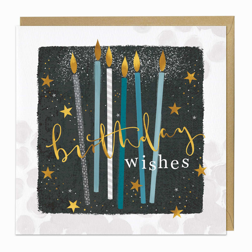 Greeting Card-D854 - Candles And Stars Birthday Card-Whistlefish