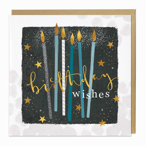 Greeting Card-D854 - Candles And Stars Birthday Card-Whistlefish