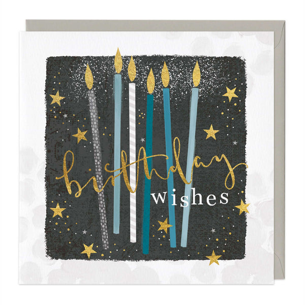 Greeting Card-D854 - Candles and Stars Birthday Card-Whistlefish