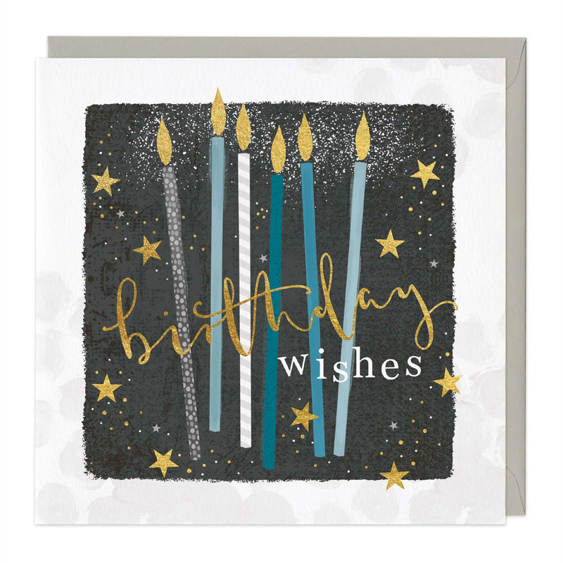D854 - Candles and Stars Birthday Card