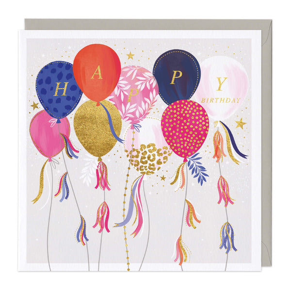 E003 - Balloons and Tassels Birthday Card