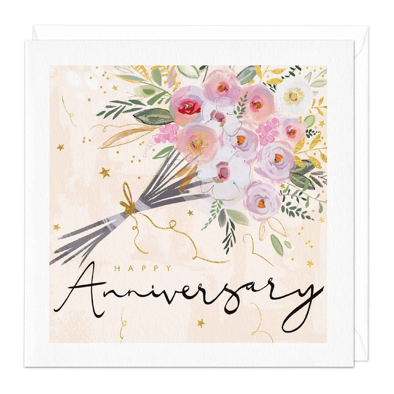 E062 - Rose Bouquet Anniversary Card