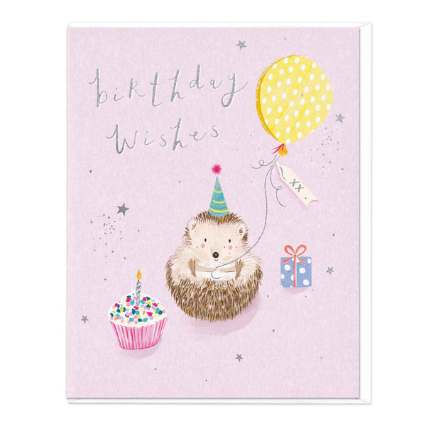 Greeting Card-E092 - Birthday Wishes Hedgehog-Whistlefish
