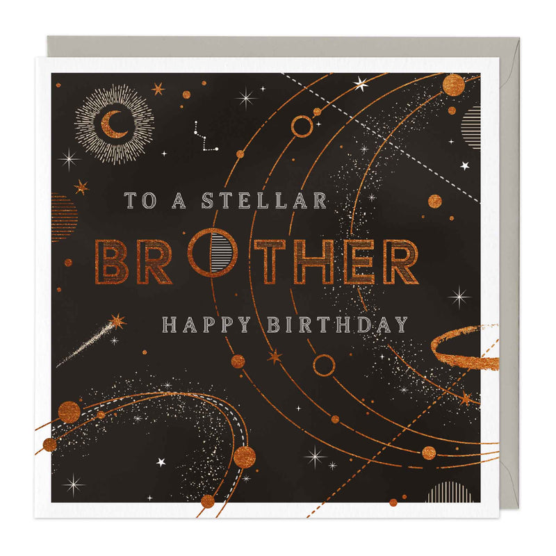 Greeting Card - E116 - Happy Birthday Stellar Brother - Stellar Brother - Greetings Cards - Whistlefish
