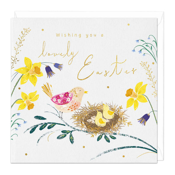 Greeting Card - E133 - Lovely Easter Birds Nest Card - Lovely Easter Nest - Greetings Cards - Whistlefish