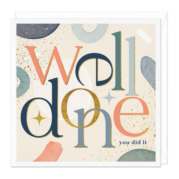 Greeting Card-E163 - Well Done Typography Card-Whistlefish