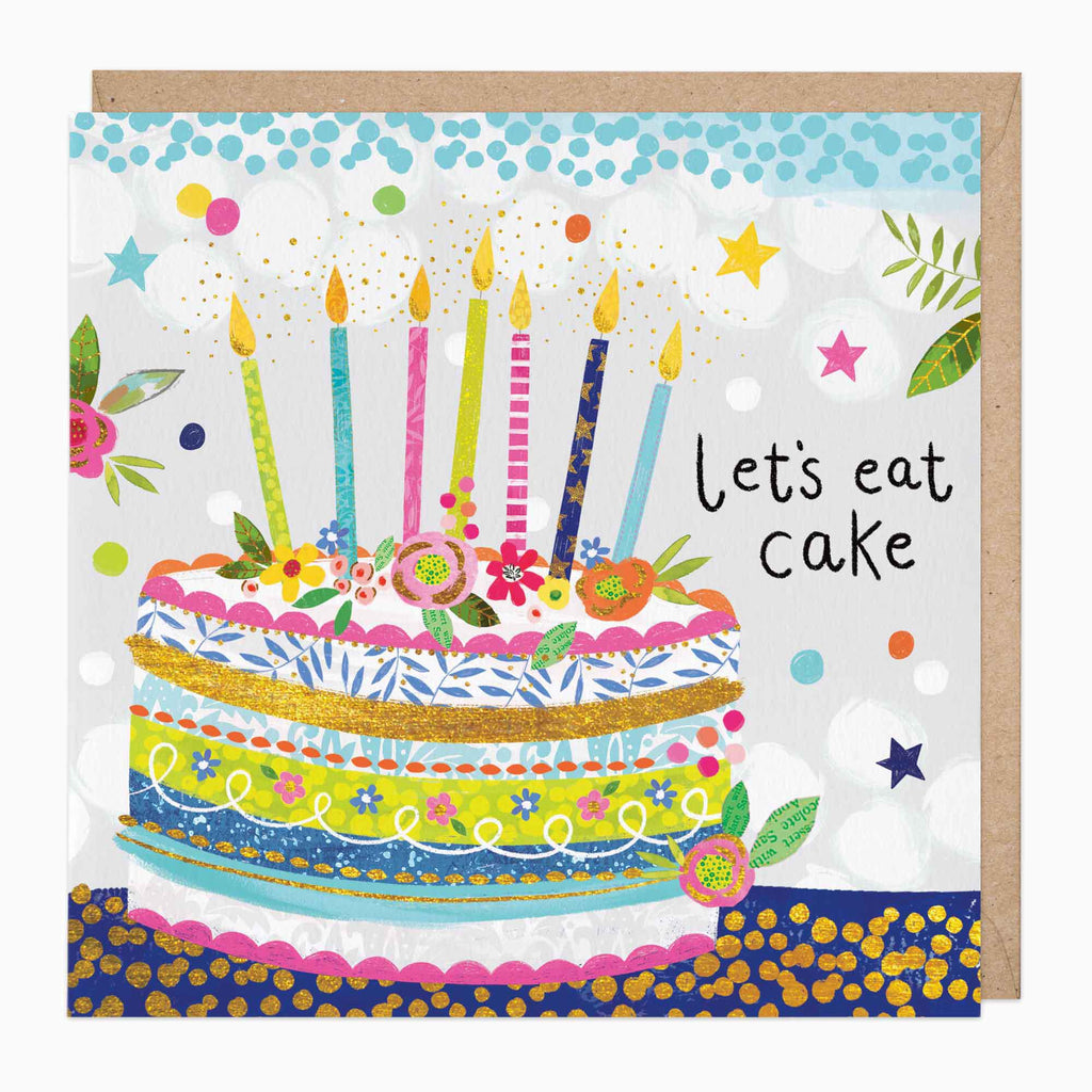 Greeting Card-E164 - Let's Eat Cake Birthday Card-Whistlefish