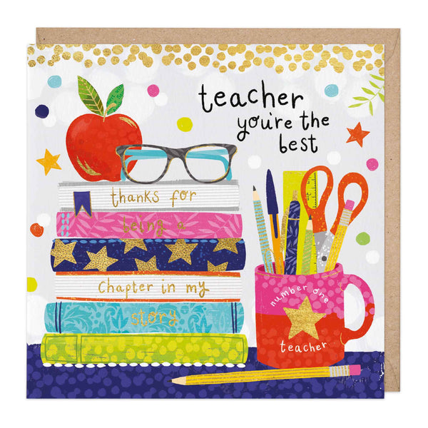 Greeting Card - E171 - Teacher You're The Best Card - Teacher You're the Best - Greetings Card - Whistlefish