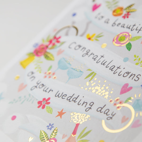 Greeting Card-E187 - Beautiful Couple Wedding Day Card-Whistlefish