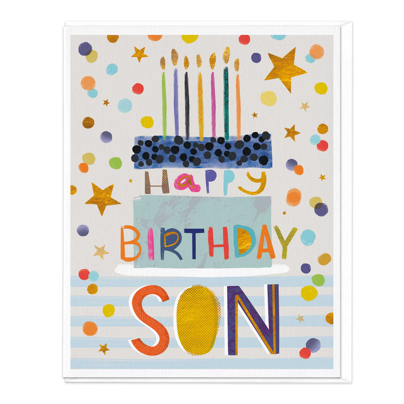 Greeting Card-E207 - Son Birthday Cake Card-Whistlefish